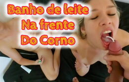 MARIDO CORNO ASSISTE ESPOSA SE AFOGANDO EM ESPERMA